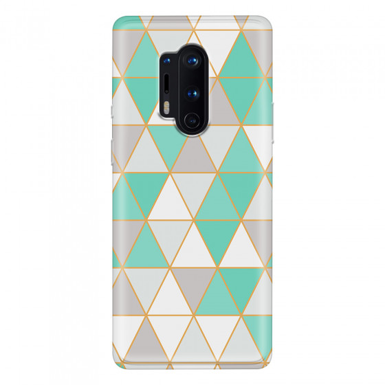 ONEPLUS - OnePlus 8 Pro - Soft Clear Case - Green Triangle Pattern