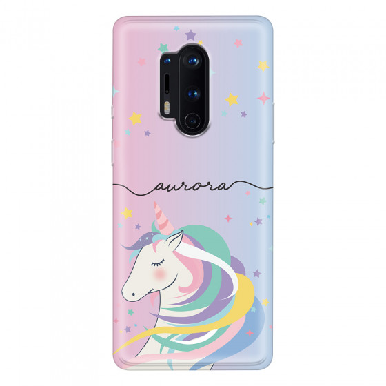 ONEPLUS - OnePlus 8 Pro - Soft Clear Case - Pink Unicorn Handwritten