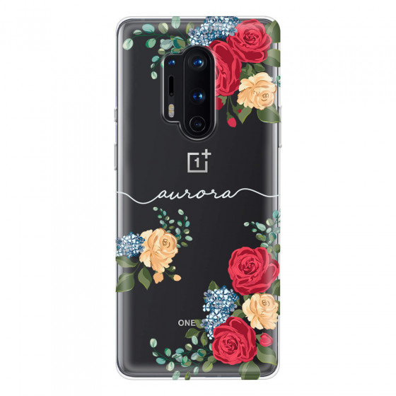 ONEPLUS - OnePlus 8 Pro - Soft Clear Case - Red Floral Handwritten Light 