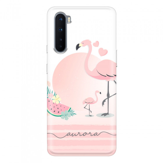 ONEPLUS - OnePlus Nord - Soft Clear Case - Flamingo Vibes Handwritten