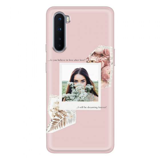 ONEPLUS - OnePlus Nord - Soft Clear Case - Vintage Pink Collage Phone Case