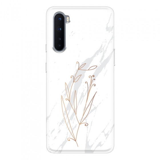 ONEPLUS - OnePlus Nord - Soft Clear Case - White Marble Flowers