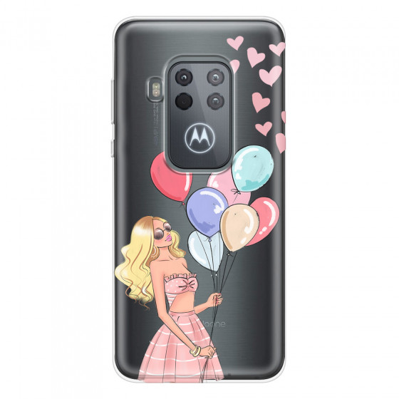 MOTOROLA by LENOVO - Moto One Zoom - Soft Clear Case - Balloon Party