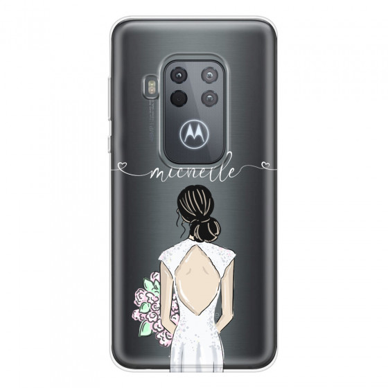 MOTOROLA by LENOVO - Moto One Zoom - Soft Clear Case - Bride To Be Blackhair II.