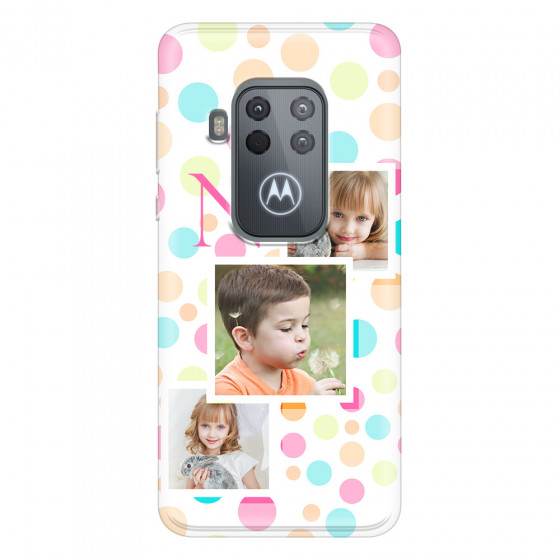 MOTOROLA by LENOVO - Moto One Zoom - Soft Clear Case - Cute Dots Initial