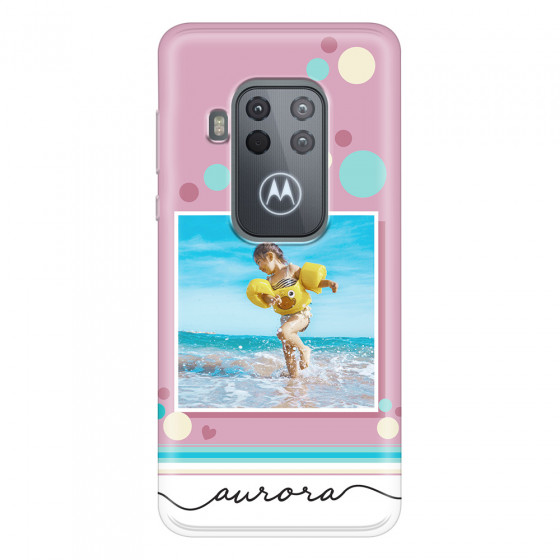 MOTOROLA by LENOVO - Moto One Zoom - Soft Clear Case - Cute Dots Photo Case