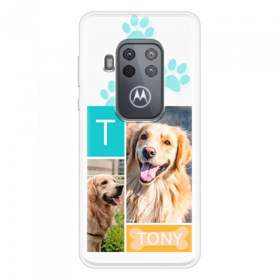 MOTOROLA by LENOVO - Moto One Zoom - Soft Clear Case - Dog Collage