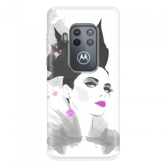 MOTOROLA by LENOVO - Moto One Zoom - Soft Clear Case - Pink Lips