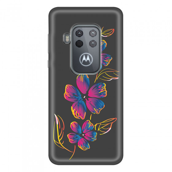 MOTOROLA by LENOVO - Moto One Zoom - Soft Clear Case - Spring Flowers In The Dark
