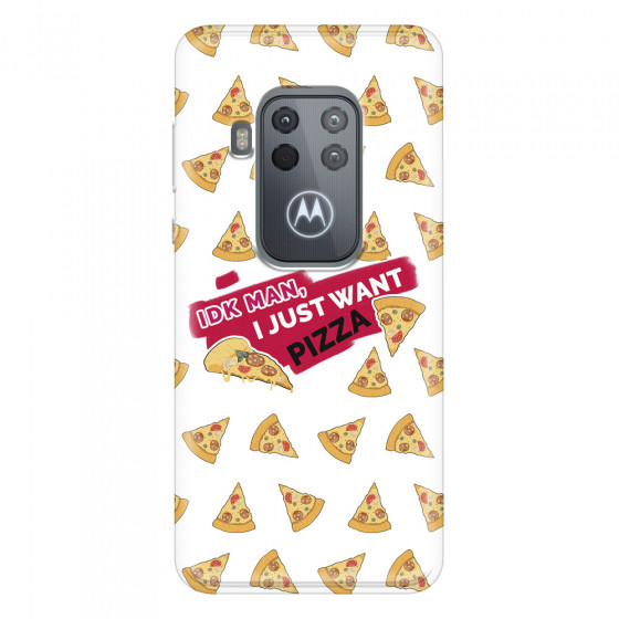 MOTOROLA by LENOVO - Moto One Zoom - Soft Clear Case - Want Pizza Men Phone Case