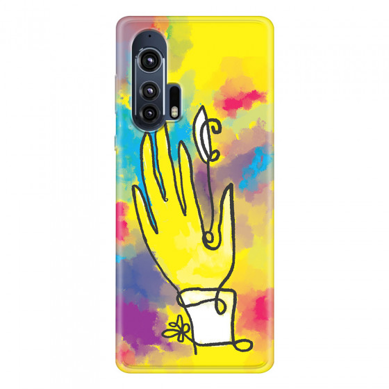 MOTOROLA by LENOVO - Moto Edge Plus - Soft Clear Case - Abstract Hand Paint