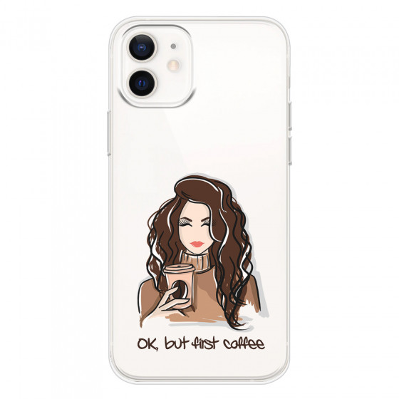 APPLE - iPhone 12 - Soft Clear Case - But First Coffee