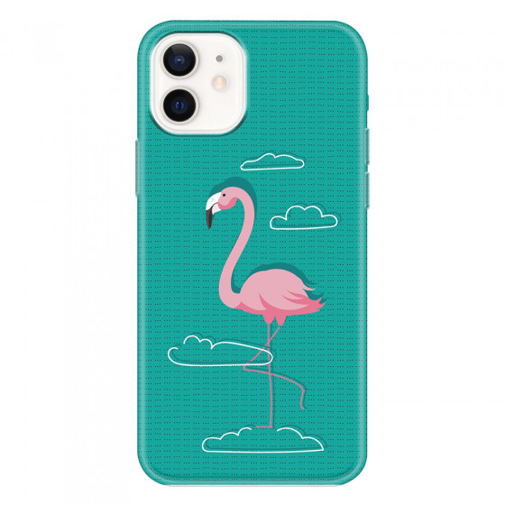 APPLE - iPhone 12 - Soft Clear Case - Cartoon Flamingo