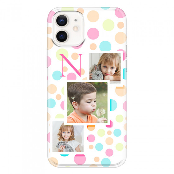 APPLE - iPhone 12 - Soft Clear Case - Cute Dots Initial