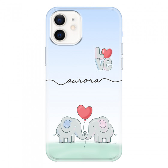 APPLE - iPhone 12 - Soft Clear Case - Elephants in Love