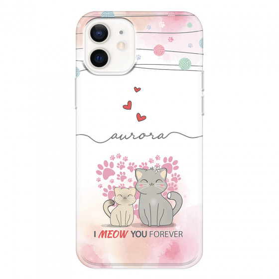 APPLE - iPhone 12 - Soft Clear Case - I Meow You Forever