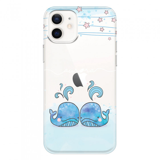 APPLE - iPhone 12 - Soft Clear Case - Little Whales White