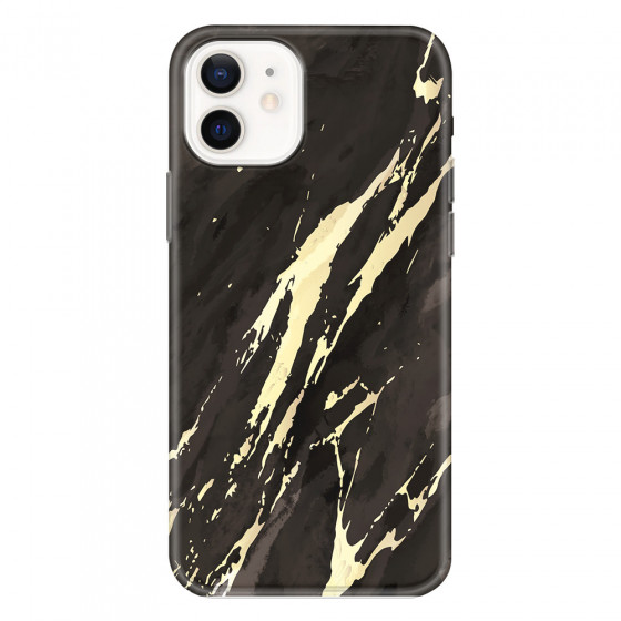 APPLE - iPhone 12 - Soft Clear Case - Marble Ivory Black