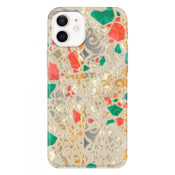 APPLE - iPhone 12 - Soft Clear Case - Terrazzo Design Gold