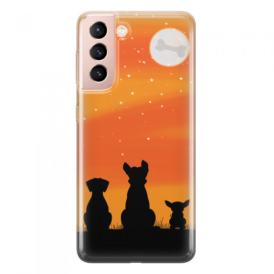 SAMSUNG - Galaxy S21 - Soft Clear Case - Dog's Desire Orange Sky