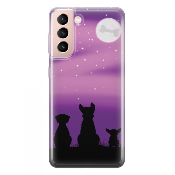 SAMSUNG - Galaxy S21 - Soft Clear Case - Dog's Desire Violet Sky