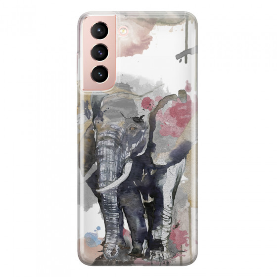 SAMSUNG - Galaxy S21 - Soft Clear Case - Elephant