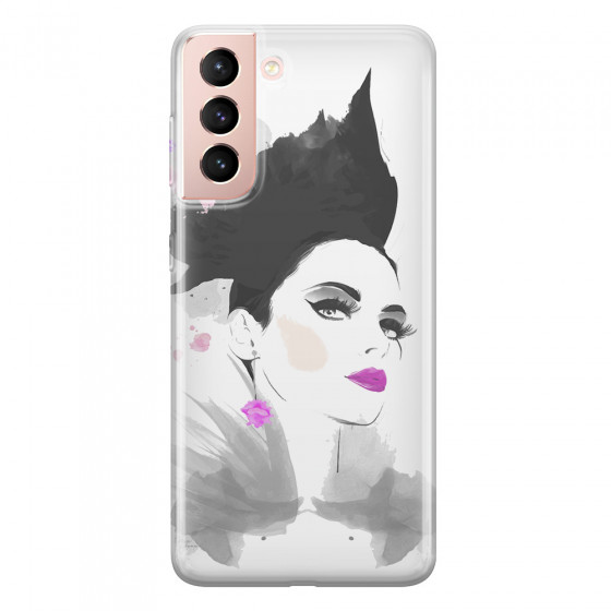 SAMSUNG - Galaxy S21 - Soft Clear Case - Pink Lips