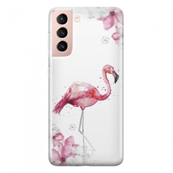 SAMSUNG - Galaxy S21 - Soft Clear Case - Pink Tropes