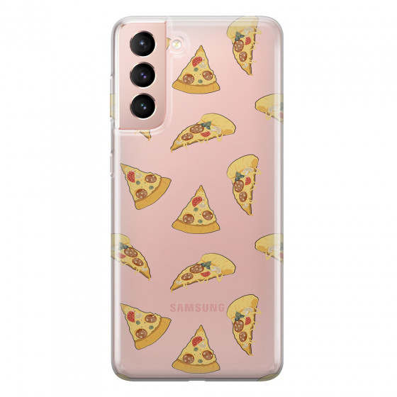 SAMSUNG - Galaxy S21 - Soft Clear Case - Pizza Phone Case