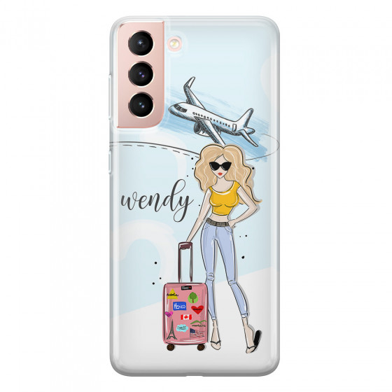 SAMSUNG - Galaxy S21 - Soft Clear Case - Travelers Duo Blonde