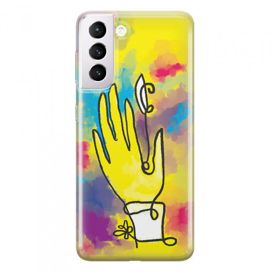 SAMSUNG - Galaxy S21 Plus - Soft Clear Case - Abstract Hand Paint