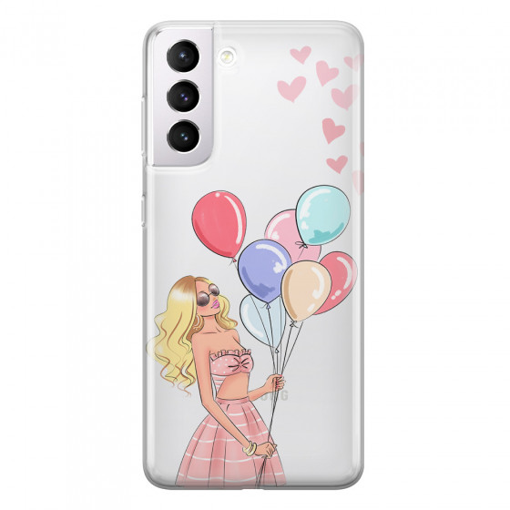 SAMSUNG - Galaxy S21 Plus - Soft Clear Case - Balloon Party