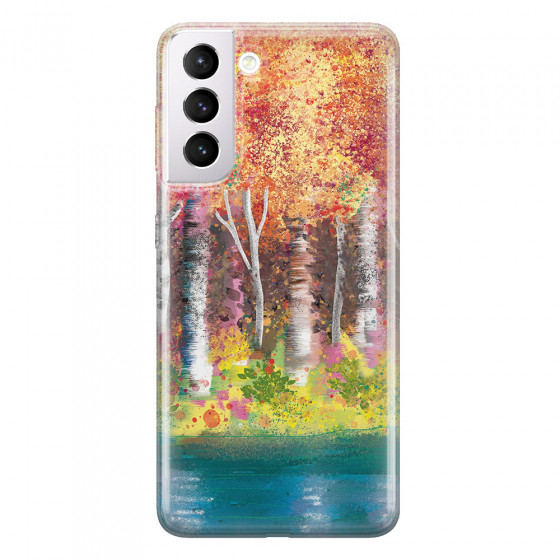 SAMSUNG - Galaxy S21 Plus - Soft Clear Case - Calm Birch Trees