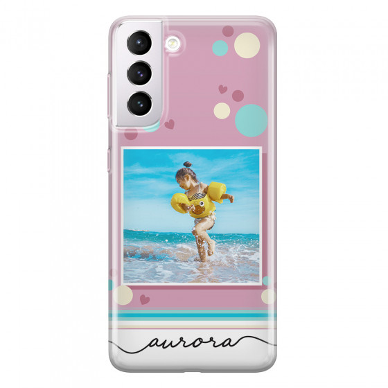 SAMSUNG - Galaxy S21 Plus - Soft Clear Case - Cute Dots Photo Case