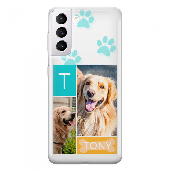 SAMSUNG - Galaxy S21 Plus - Soft Clear Case - Dog Collage