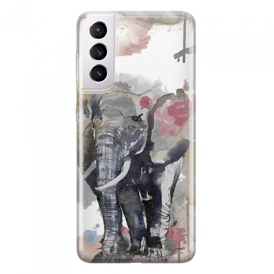 SAMSUNG - Galaxy S21 Plus - Soft Clear Case - Elephant