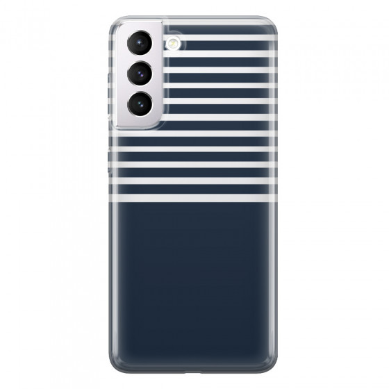 SAMSUNG - Galaxy S21 Plus - Soft Clear Case - Life in Blue Stripes