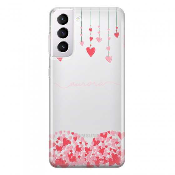 SAMSUNG - Galaxy S21 Plus - Soft Clear Case - Love Hearts Strings Pink