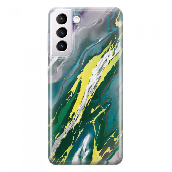 SAMSUNG - Galaxy S21 Plus - Soft Clear Case - Marble Rainforest Green