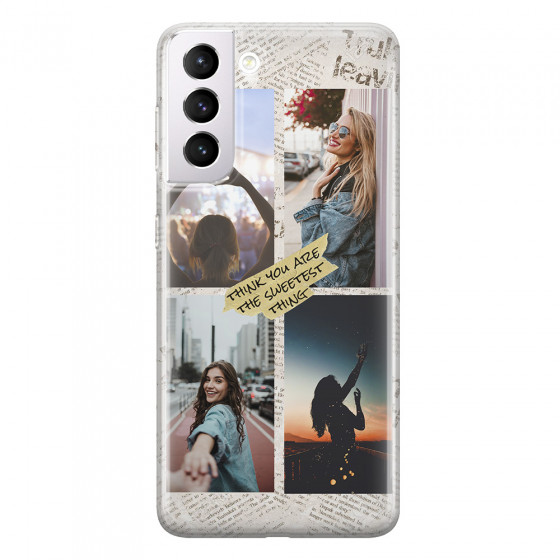 SAMSUNG - Galaxy S21 Plus - Soft Clear Case - Newspaper Vibes Phone Case