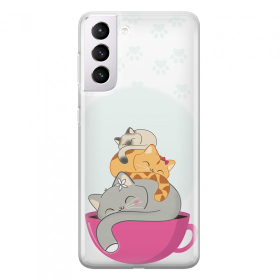 SAMSUNG - Galaxy S21 Plus - Soft Clear Case - Sleep Tight Kitty