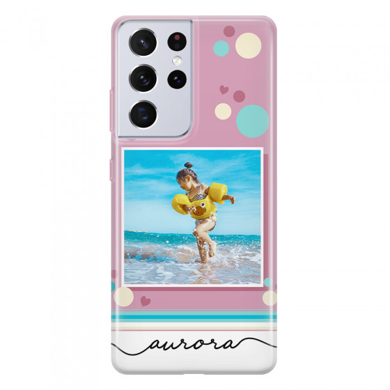 SAMSUNG - Galaxy S21 Ultra - Soft Clear Case - Cute Dots Photo Case