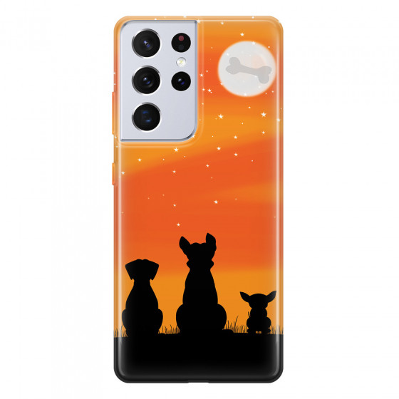 SAMSUNG - Galaxy S21 Ultra - Soft Clear Case - Dog's Desire Orange Sky