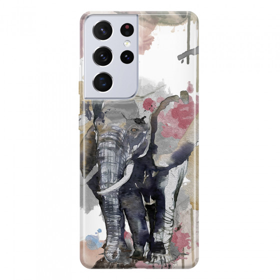 SAMSUNG - Galaxy S21 Ultra - Soft Clear Case - Elephant