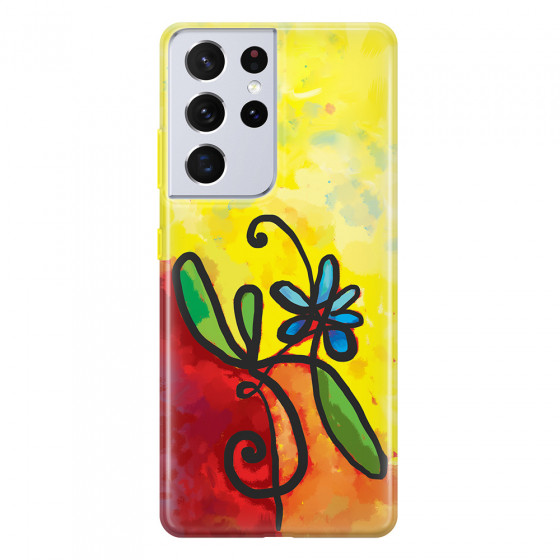 SAMSUNG - Galaxy S21 Ultra - Soft Clear Case - Flower in Picasso Style