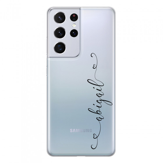SAMSUNG - Galaxy S21 Ultra - Soft Clear Case - Little Hearts Handwritten Black