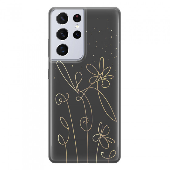 SAMSUNG - Galaxy S21 Ultra - Soft Clear Case - Midnight Flowers