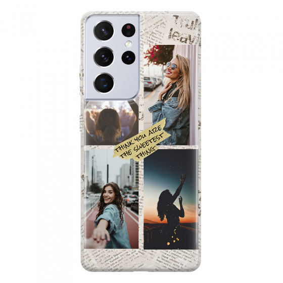 SAMSUNG - Galaxy S21 Ultra - Soft Clear Case - Newspaper Vibes Phone Case