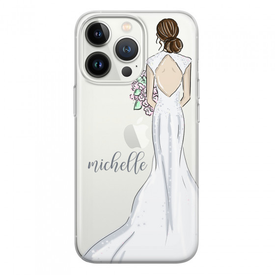 APPLE - iPhone 13 Pro Max - Soft Clear Case - Bride To Be Brunette Dark