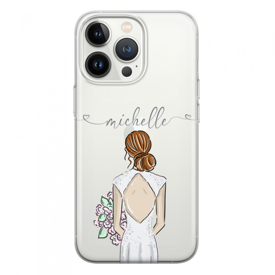APPLE - iPhone 13 Pro Max - Soft Clear Case - Bride To Be Redhead II. Dark